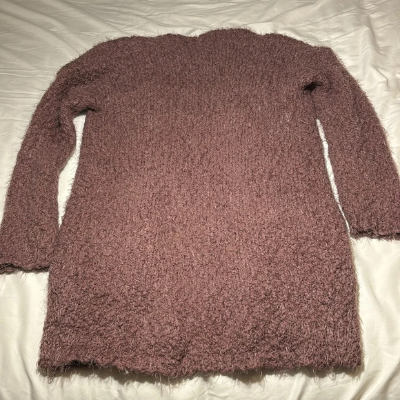 Dreamers by Durant Fuzzy, Popcorn, Chunky Open Front Cardigan with Pockets - Picture 9 of 10